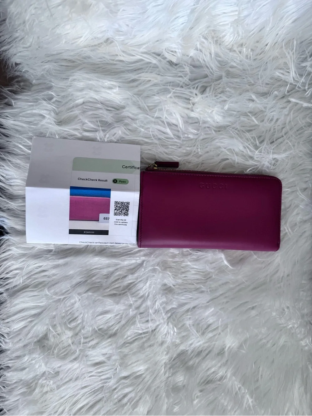 Gucci Magenta Zip-Around Leather Wallet